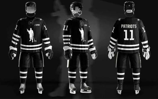 Translation missing: en.PATRIOTS HOCKEY BLACK 10 YEAR JERSEY